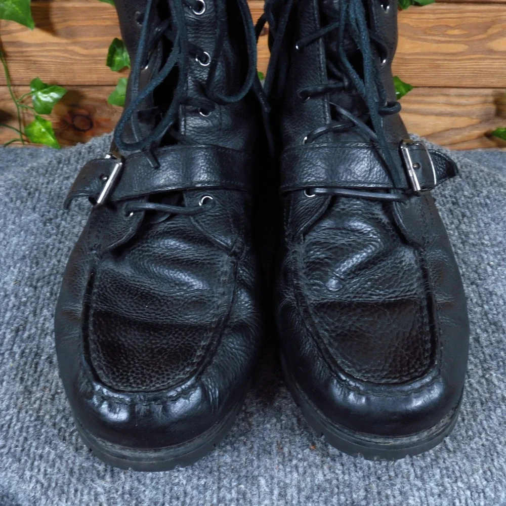 Polo Ralph Lauren Ranger Mens Boots Size 13 D Outdoor Combat Black Leather